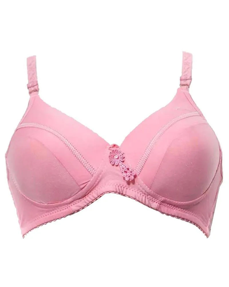 Pink Single Padded Non Wired Bra