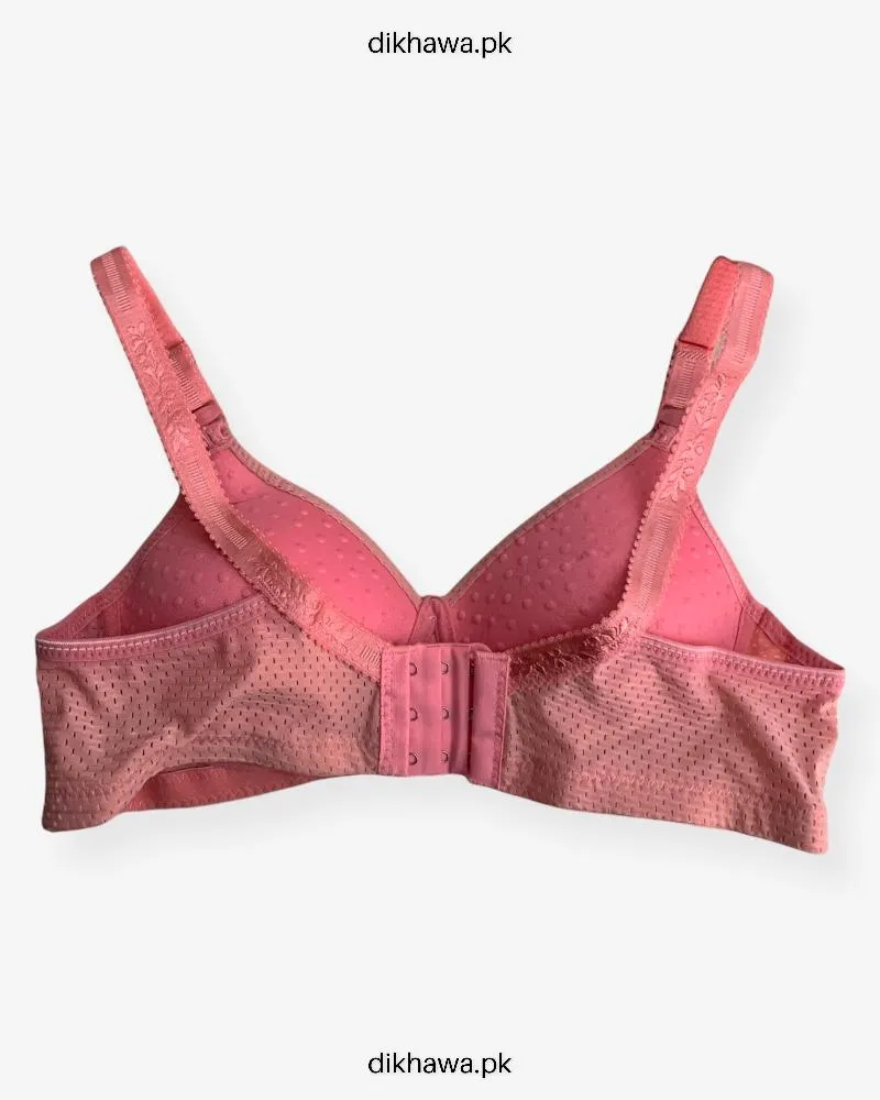 Pink Single Padded Non Wired Bra