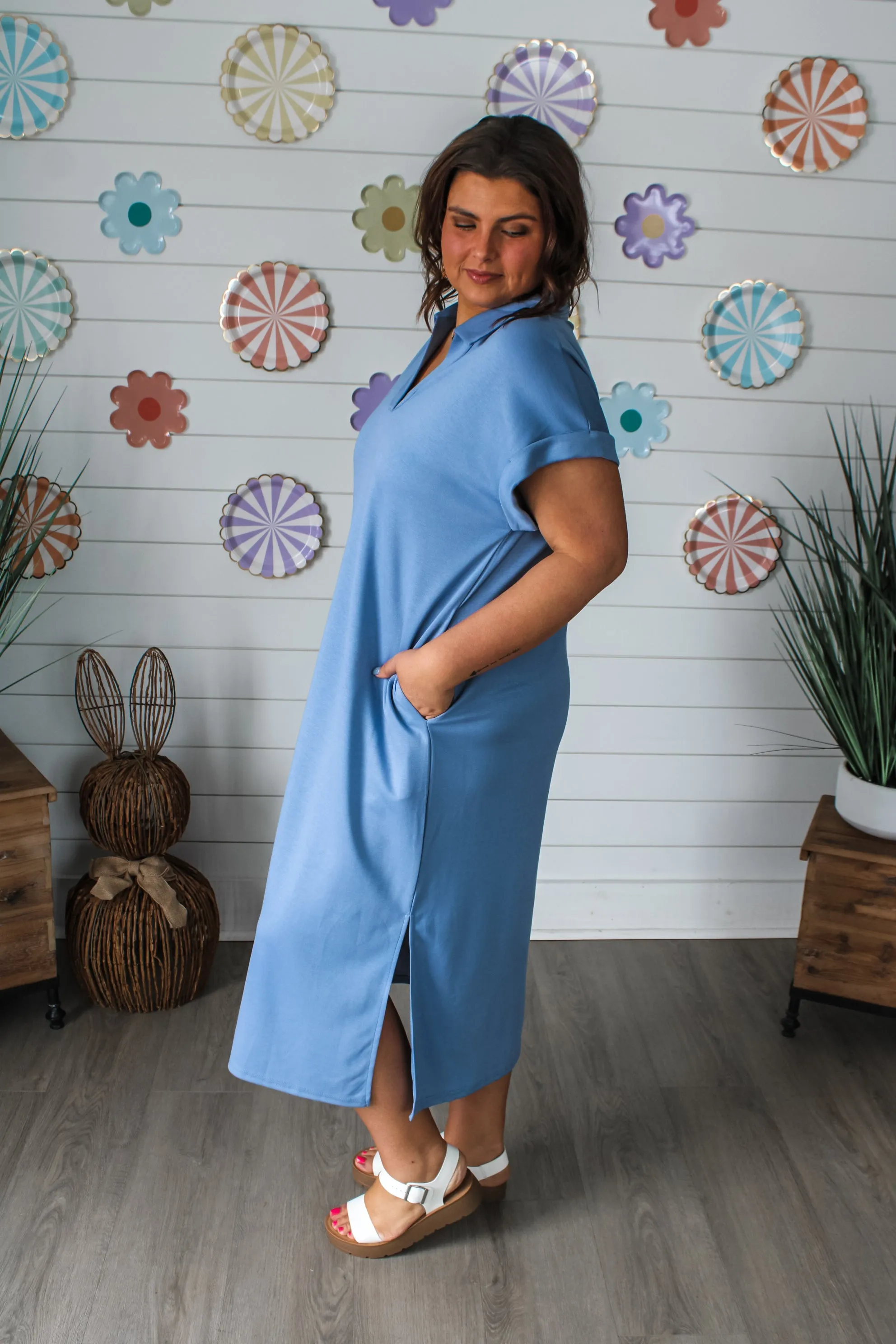 Places To Be Pocket Dress • Powder Blue
