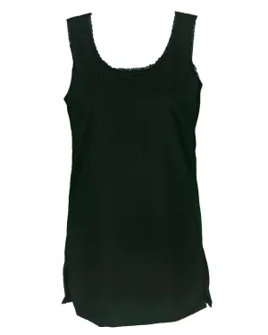 Plain Cotton Camisole With Lace For Women - Color Black - LA-1