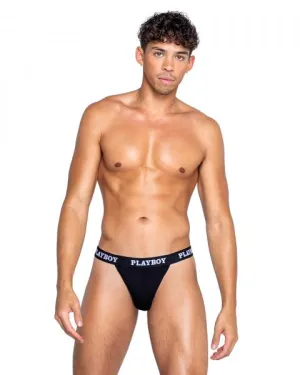 Playboy Mens Modal Gym Thong - Black -