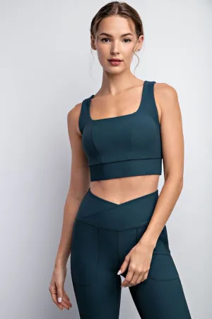 PLUS RIB SQUARE NECK SPORTSBRA