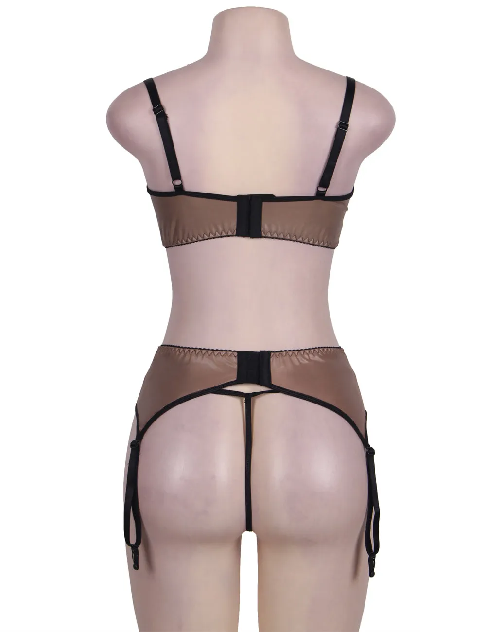 Plus Size Fibi Set With Open Bra With Underwire
