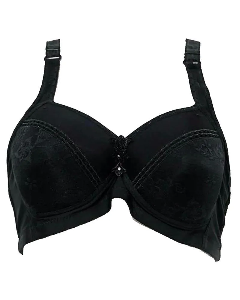 Plus Size Full Cup Single Padded Black Bra