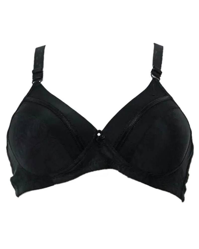 Plus Size Full Cup Single Padded Black Bra