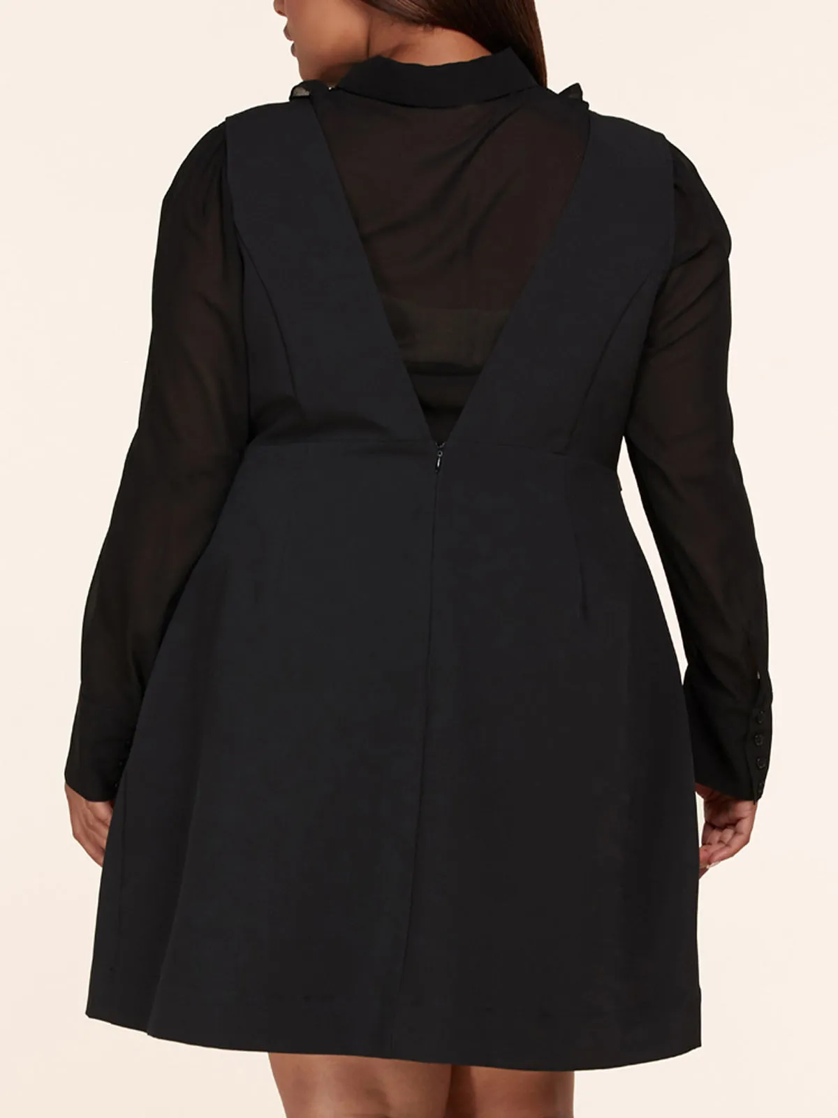PLUS SIZE LONG SLEEVE RUFFLE TOP & MINI DRESS 2PC SET