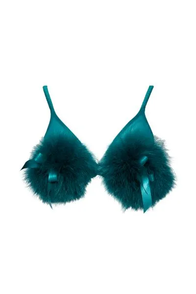 Powder Puff Triangle Bra - Teal -
