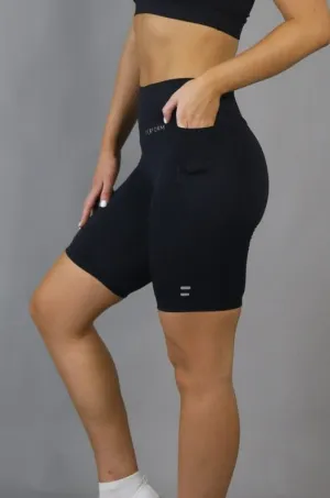 (Pre-Order) Mid Waist Long Shorts - Black