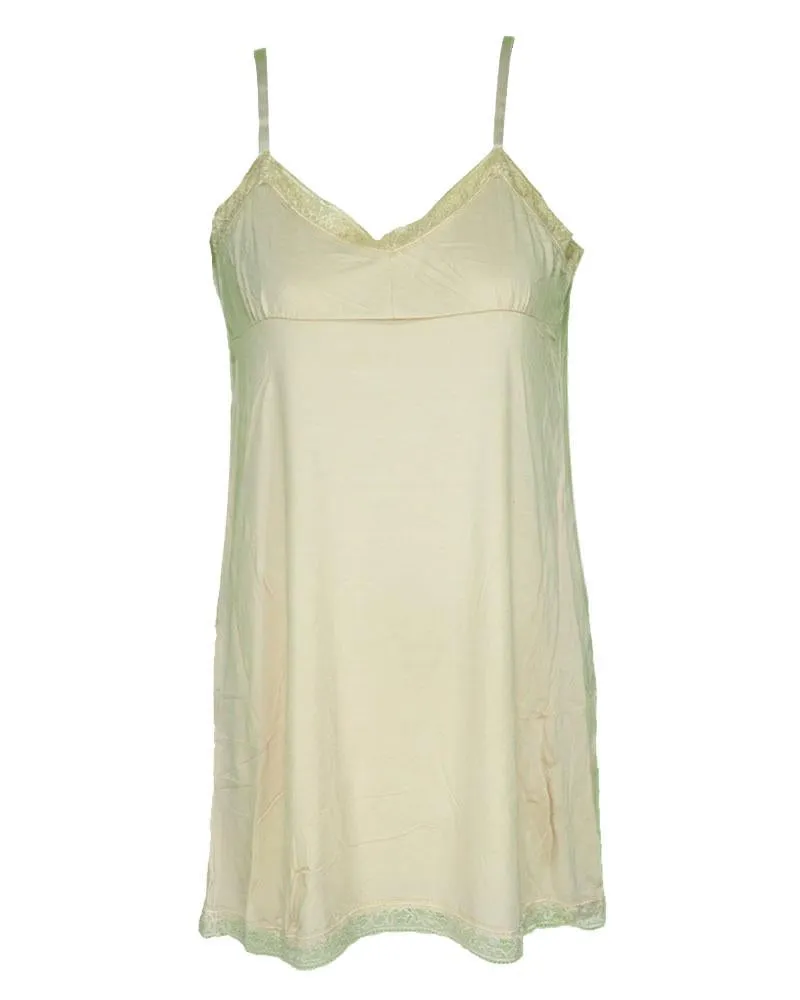 Premium Camisole Stretch Basic With Padded Lace - Long Layering Camisole - Adjustable Straps - Skin Color - 6377