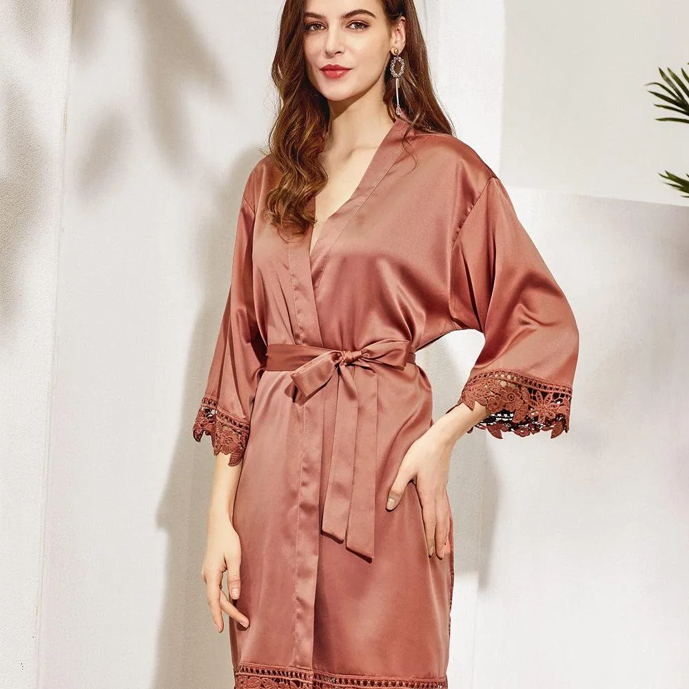 Premium Rose Lace Satin 3031 Maple