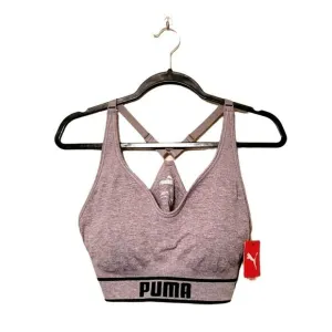 Puma Womens Sports Bra Grey Xl  Plus Size Racerback Padded Logo New