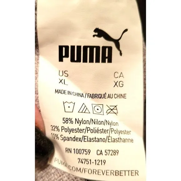 Puma Womens Sports Bra Grey Xl  Plus Size Racerback Padded Logo New