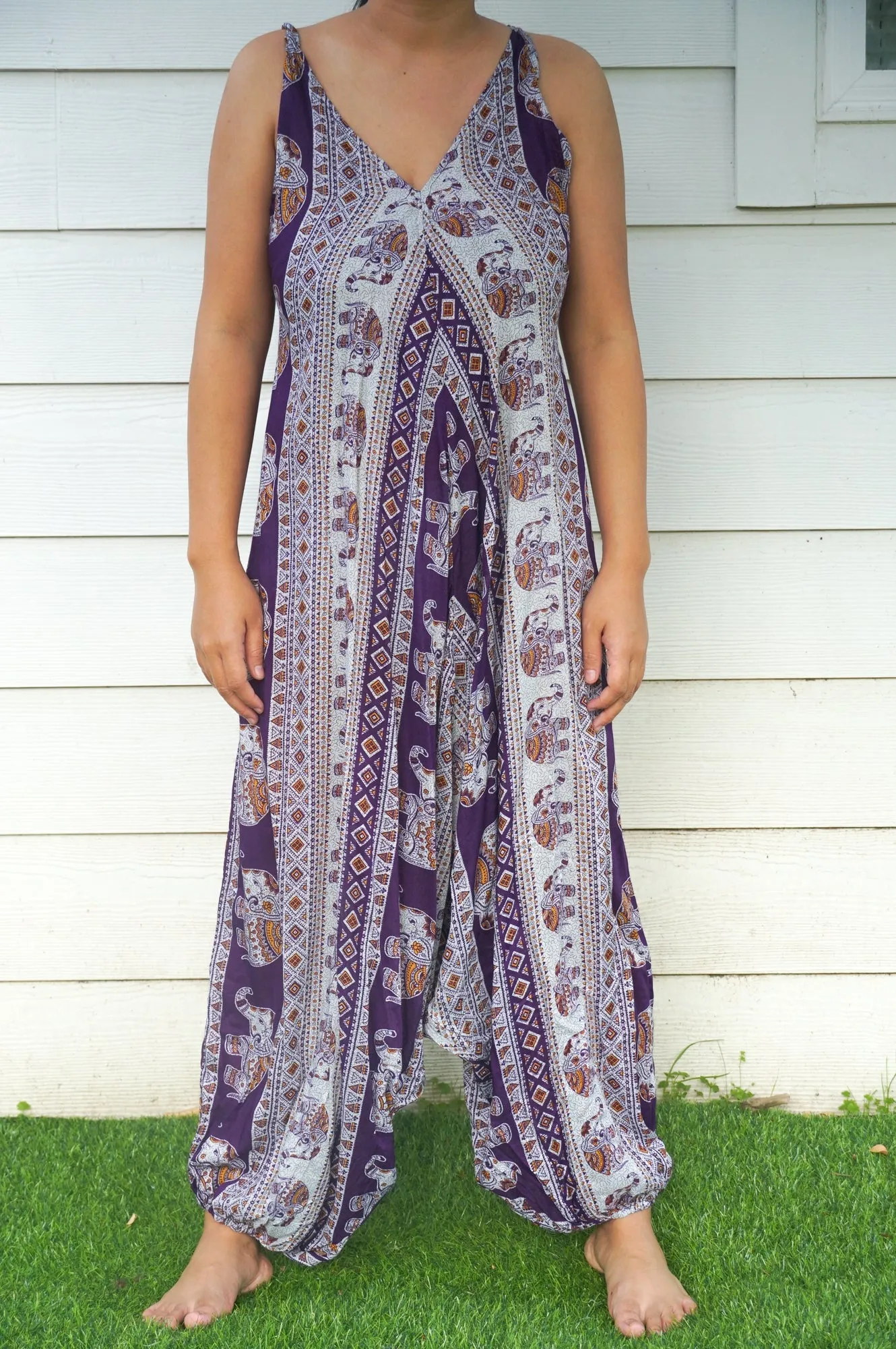 Purple Elephant Romper