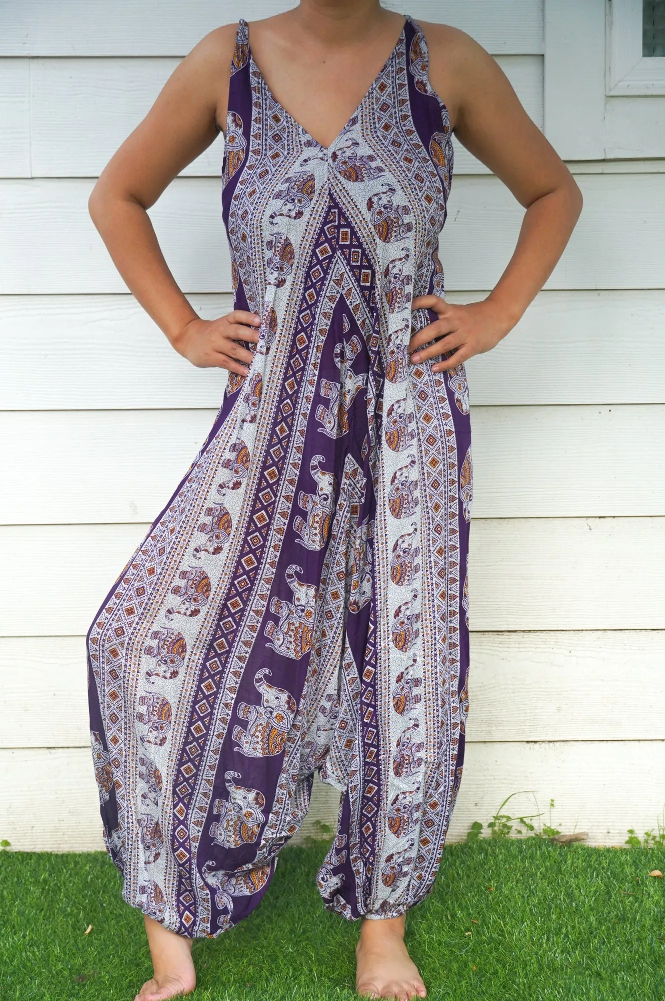 Purple Elephant Romper