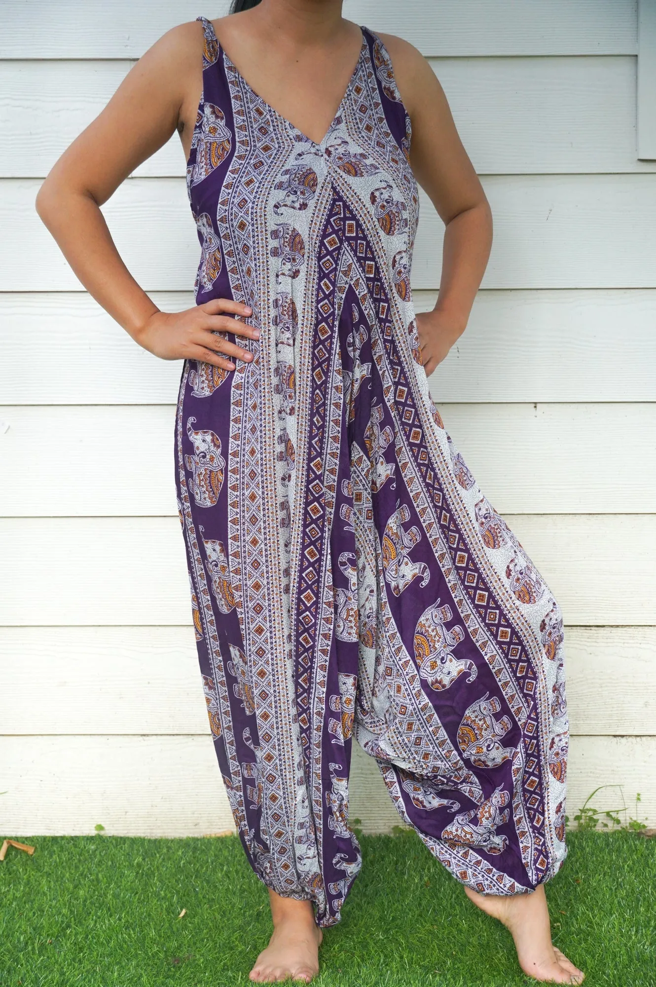 Purple Elephant Romper