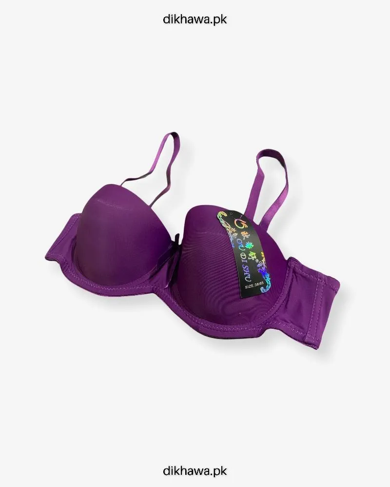 Pushup Bridal Bra - Purple - Single Padded Underwired Bra- 2021