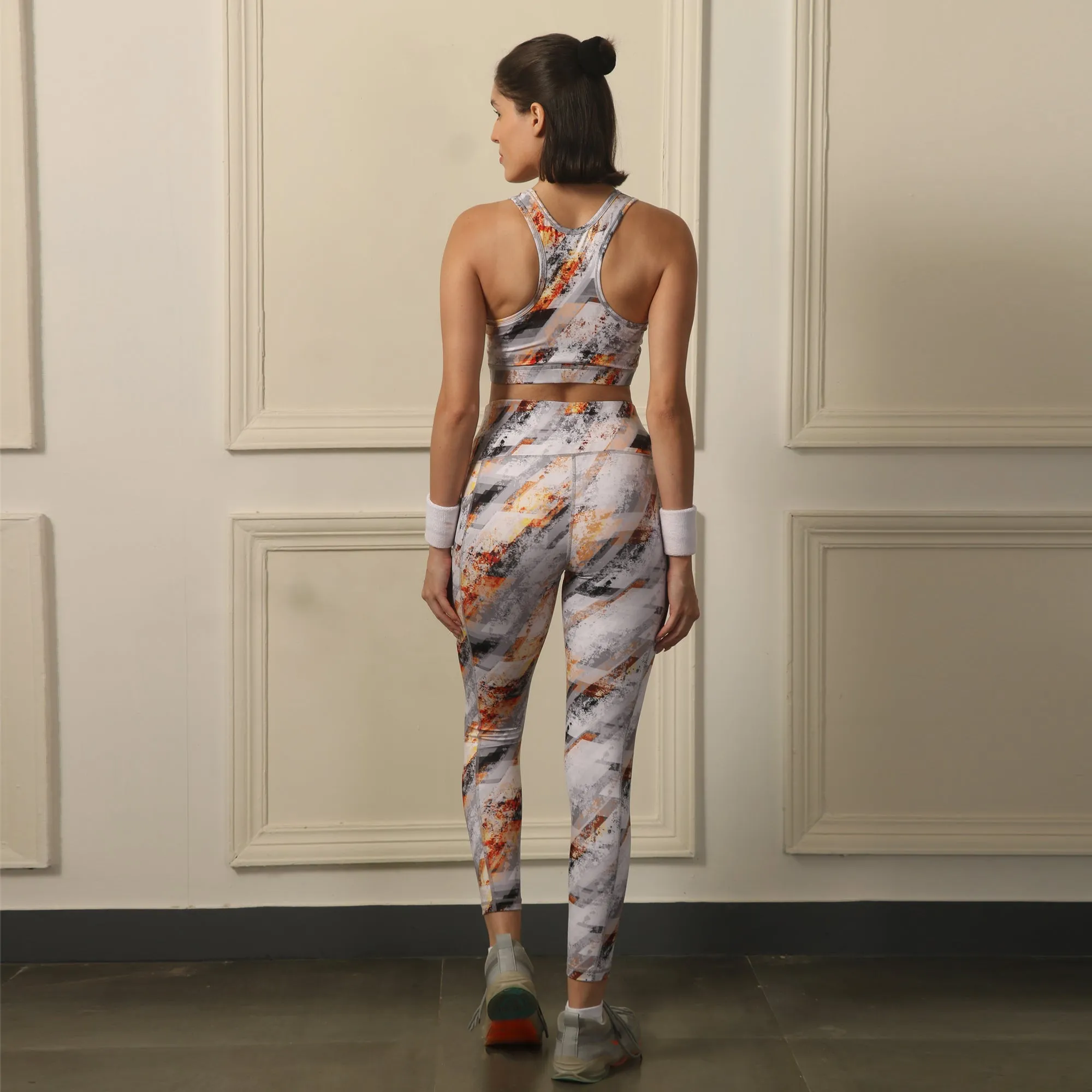 Quick-Dry Printed Sports Bra & High Waist Legging Set