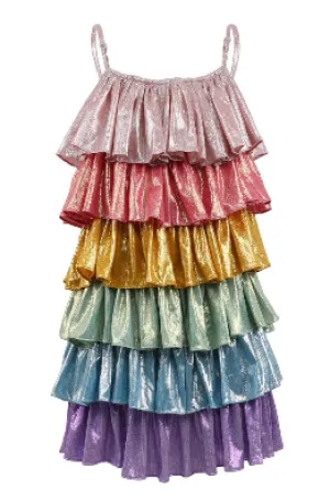 Rainbow Metallic Tier Dress