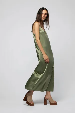Real silk long dress with chains