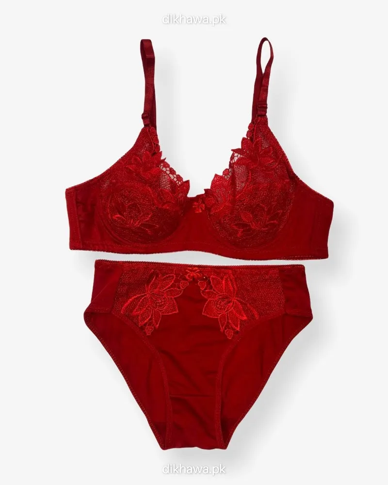 Red Bridal Bra Panty Sets - Non Padded Underwired Bra Panty Set 2022