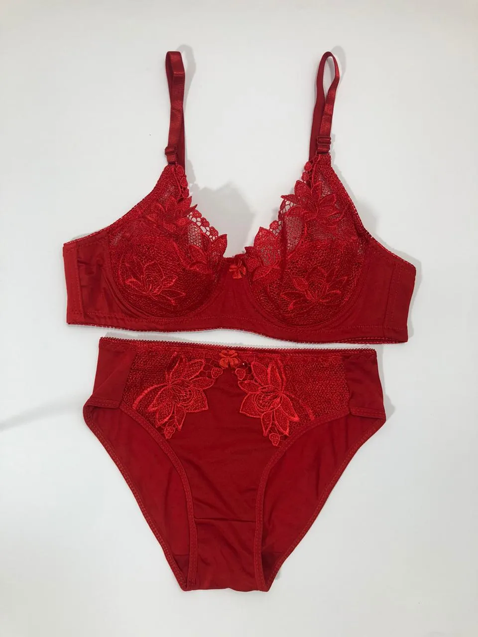 Red Bridal Bra Panty Sets - Non Psdded Underwired Bra Panty Set 2020