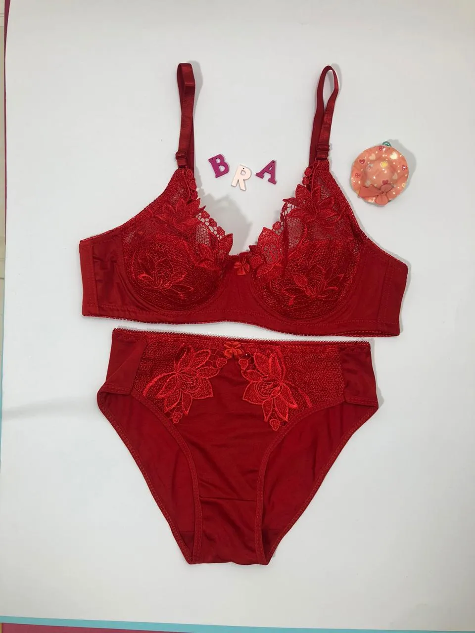Red Bridal Bra Panty Sets - Non Psdded Underwired Bra Panty Set 2020