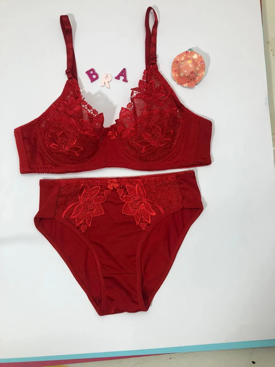 Red Bridal Bra Panty Sets - Non Psdded Underwired Bra Panty Set 2020