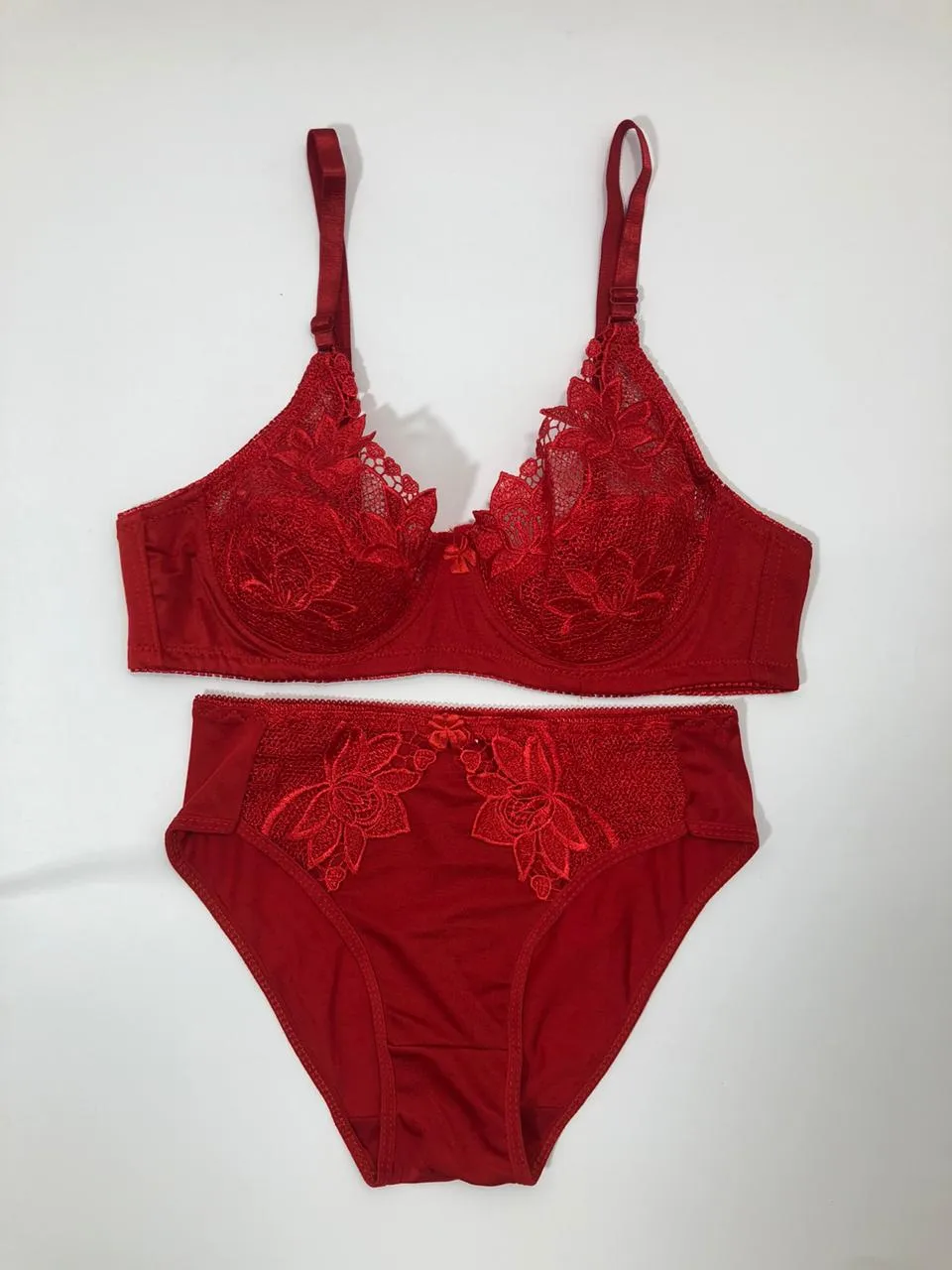 Red Bridal Bra Panty Sets - Non Psdded Underwired Bra Panty Set 2020
