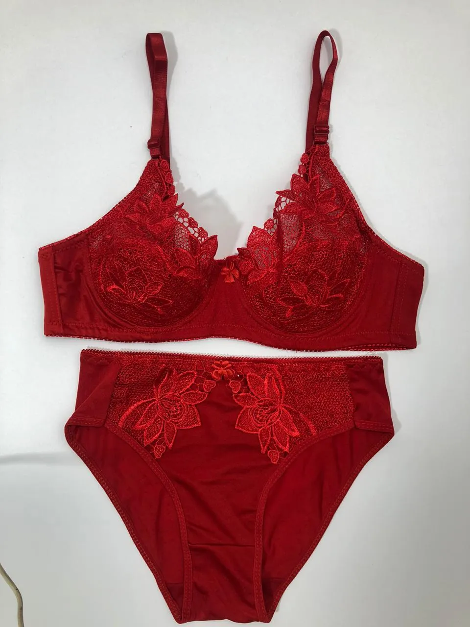 Red Bridal Bra Panty Sets - Non Psdded Underwired Bra Panty Set 2020