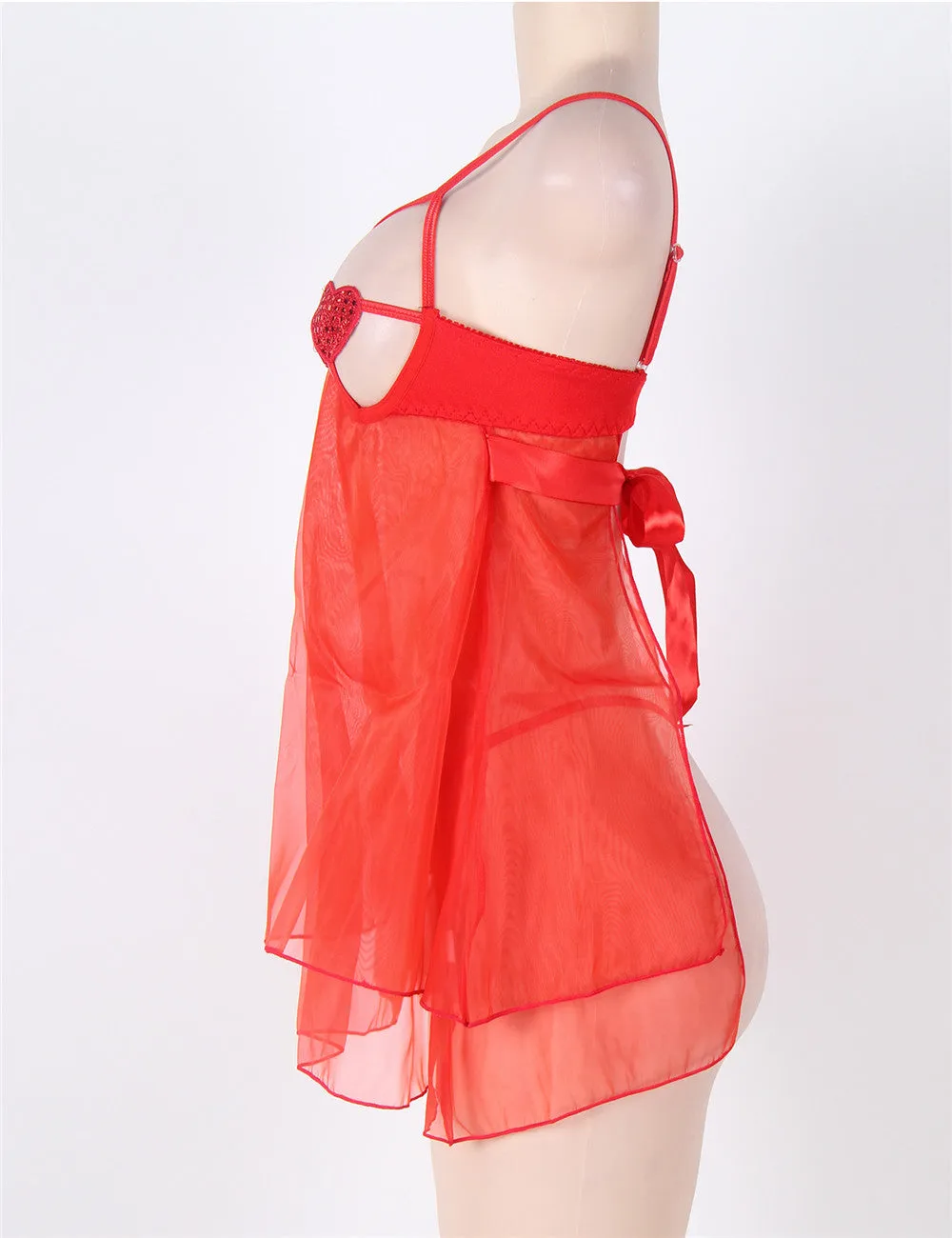 Red Open Bra Sexy Heart Attack Babydoll Egypt