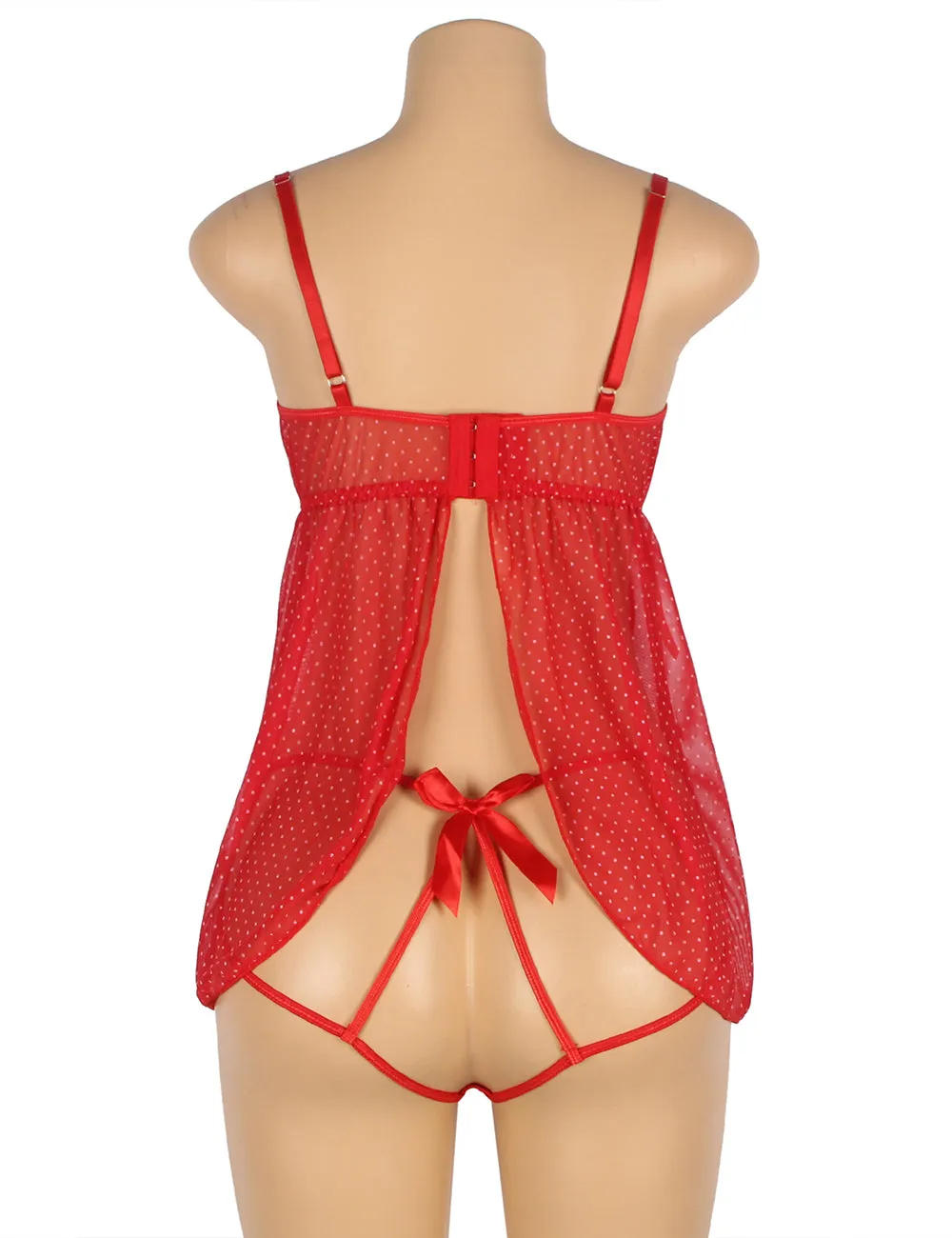 Red Sexy Silk Bow-Knot Holollow Out Bra Open Back Side Backbydoll Egypt