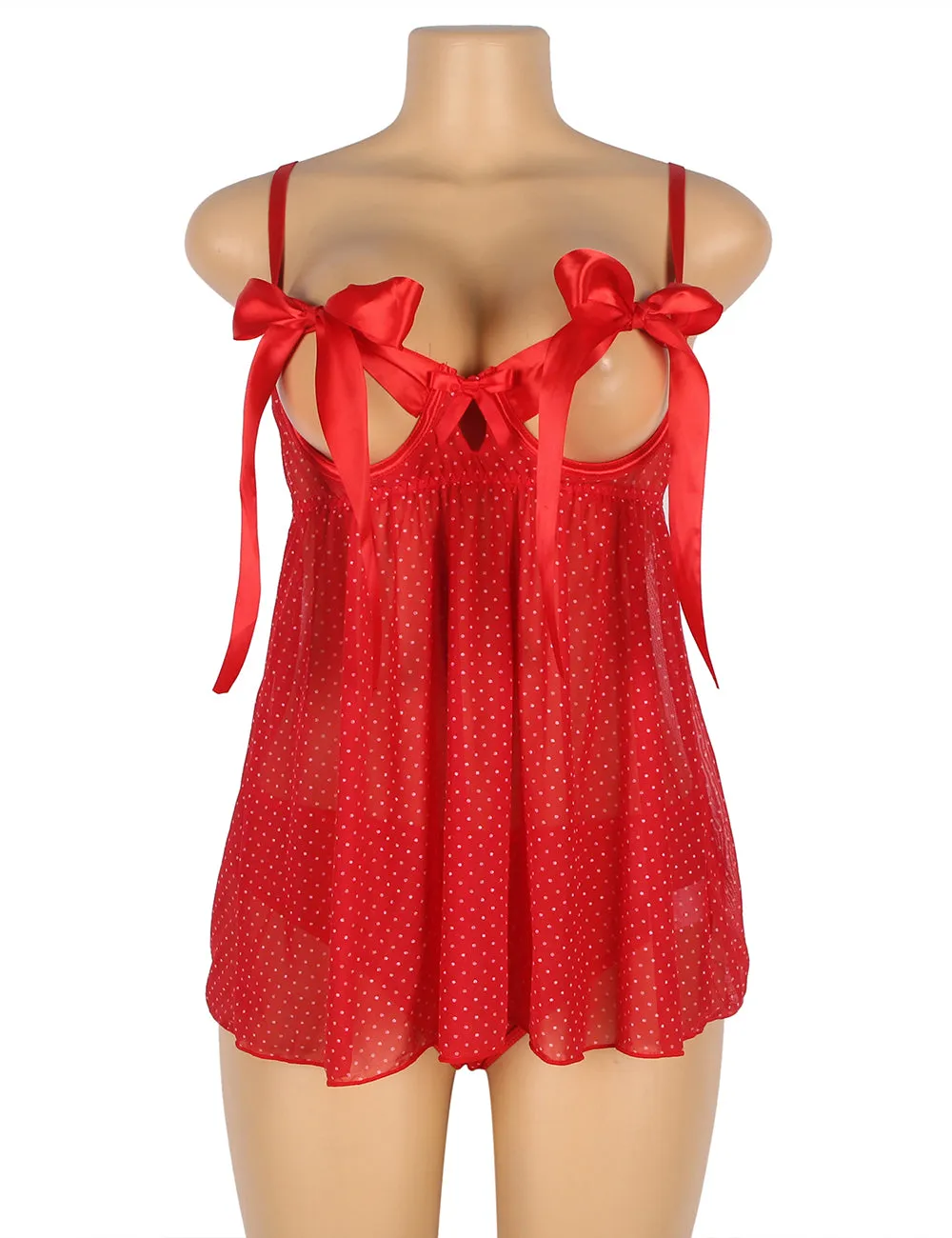Red Sexy Silk Bow-Knot Holollow Out Bra Open Back Side Backbydoll Egypt
