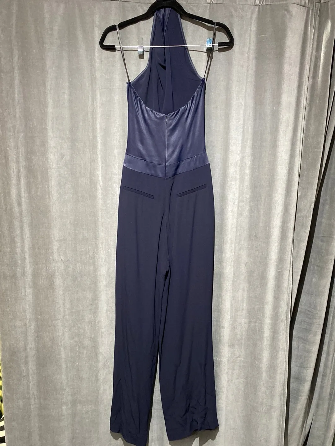 REISS Navy Halter Jumpsuit
