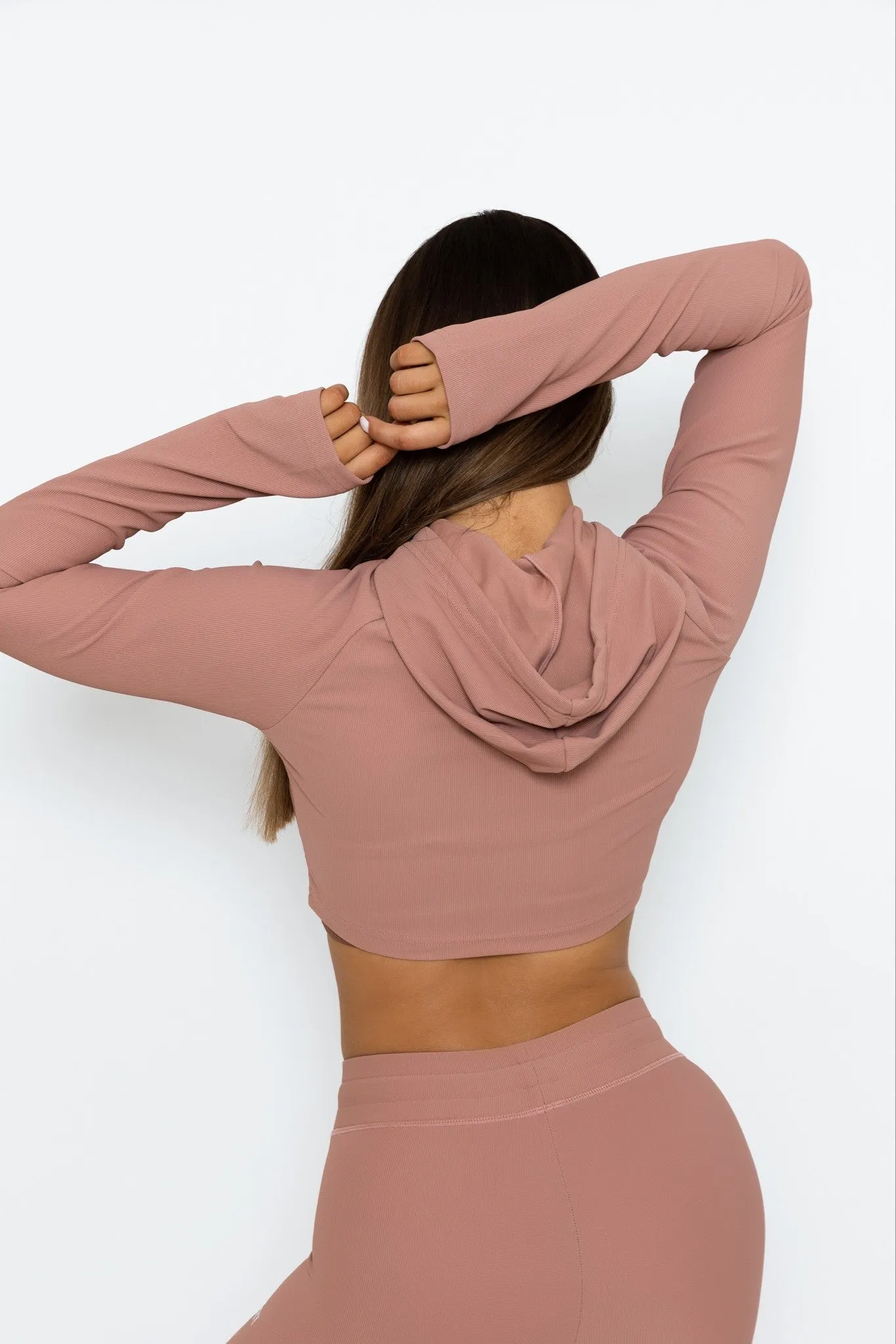 Repose Crop Hoodie - Rose Dawn