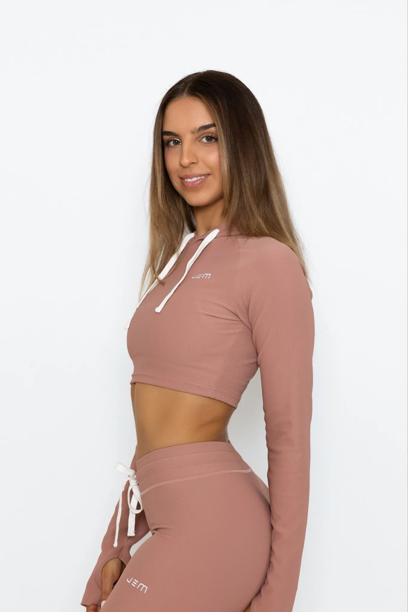 Repose Crop Hoodie - Rose Dawn