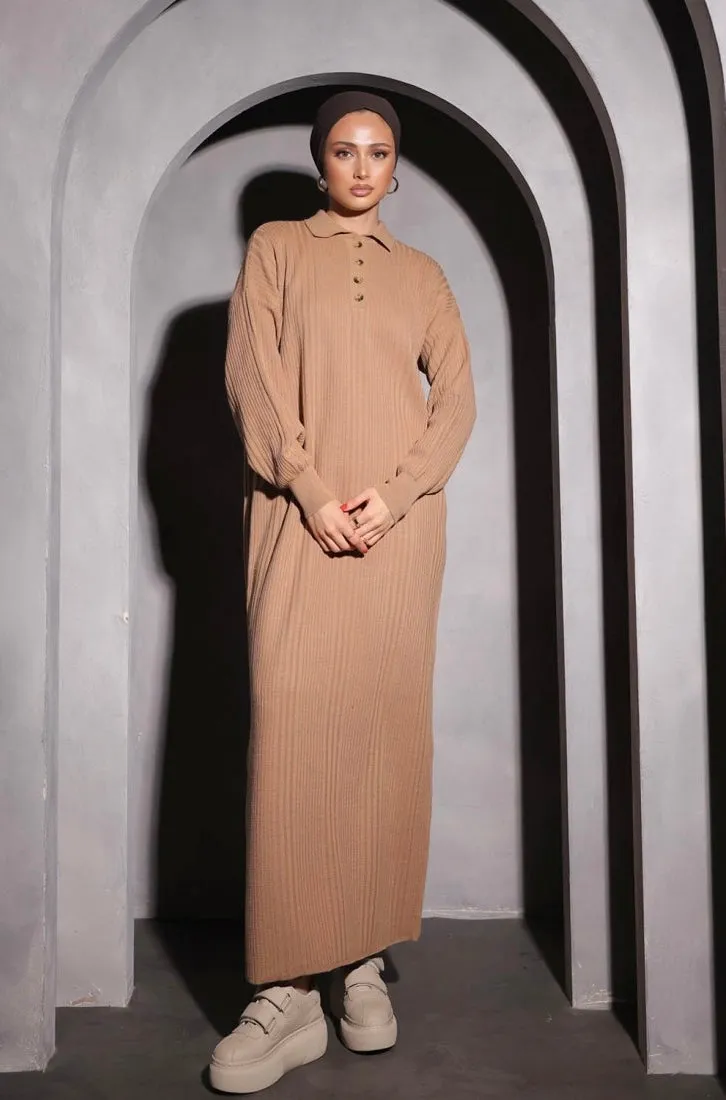 Ribbed Elegance Knit Dress
