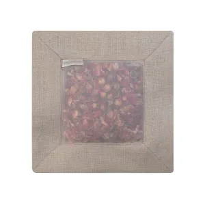 Rose Square Sachet Natural Linen