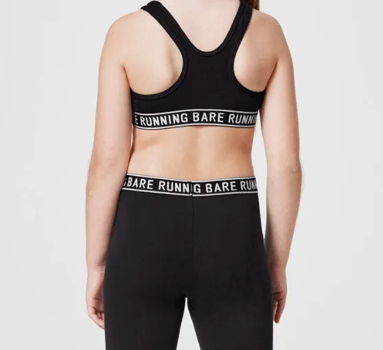 Running Bare Girls (Kids) Workout Sports Bra - Black