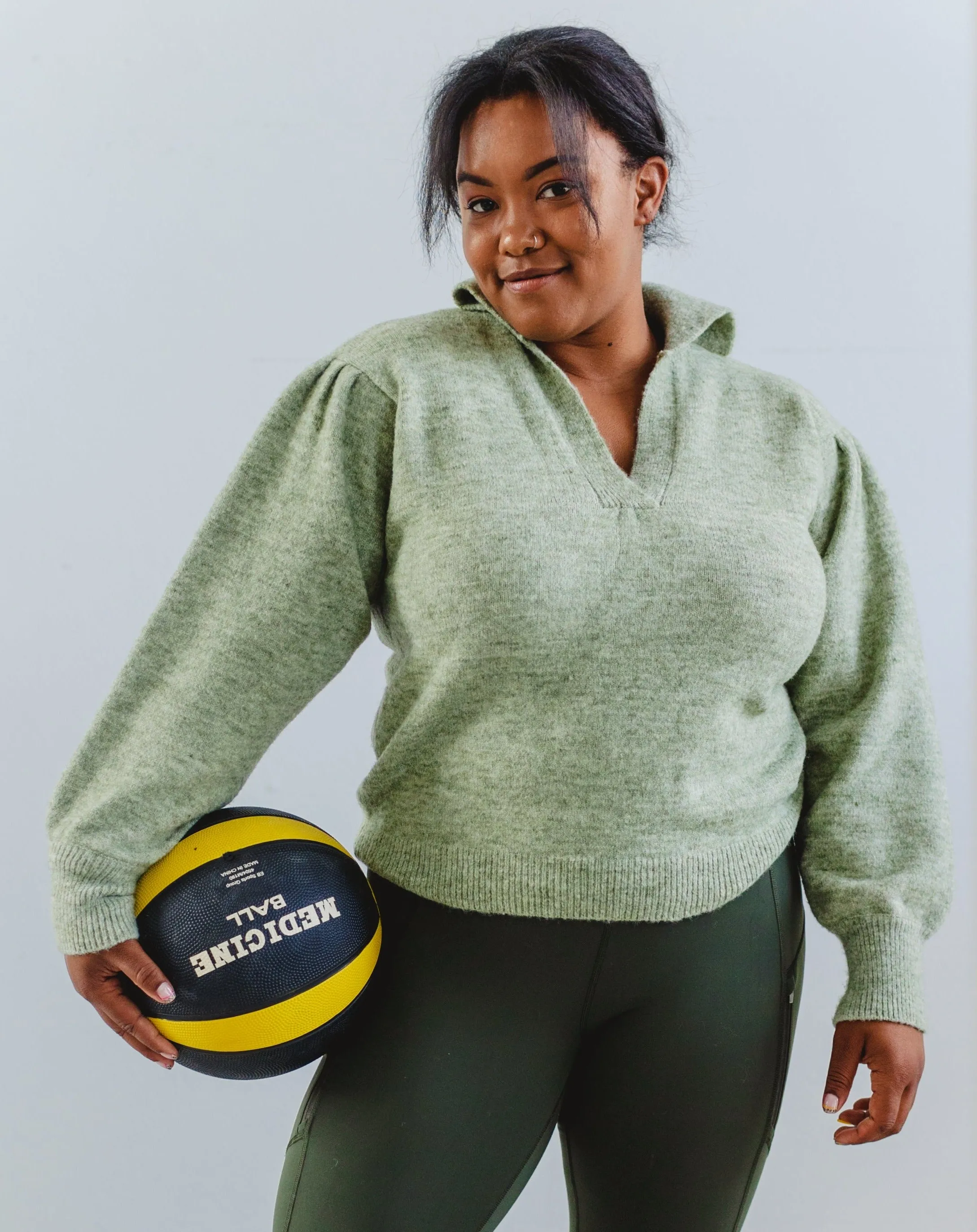 Sage Secrets Collared Sweater