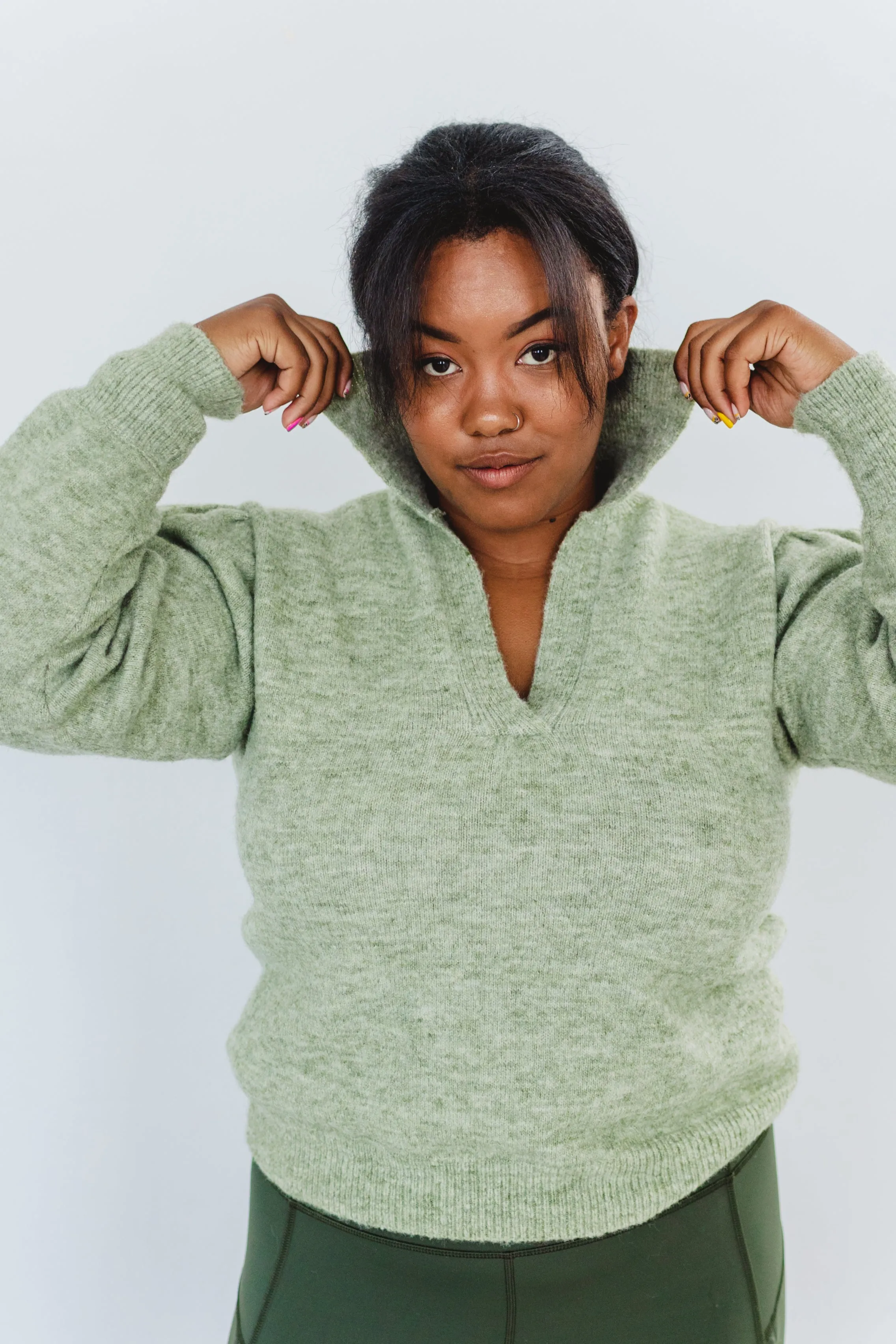 Sage Secrets Collared Sweater