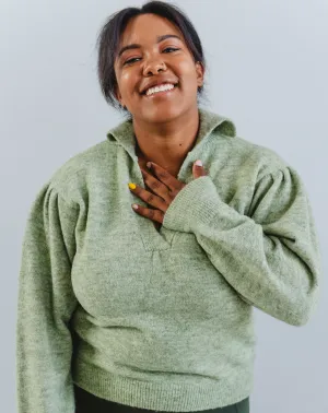 Sage Secrets Collared Sweater