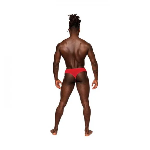 Sassy Lace Open Ring Thong - Red -