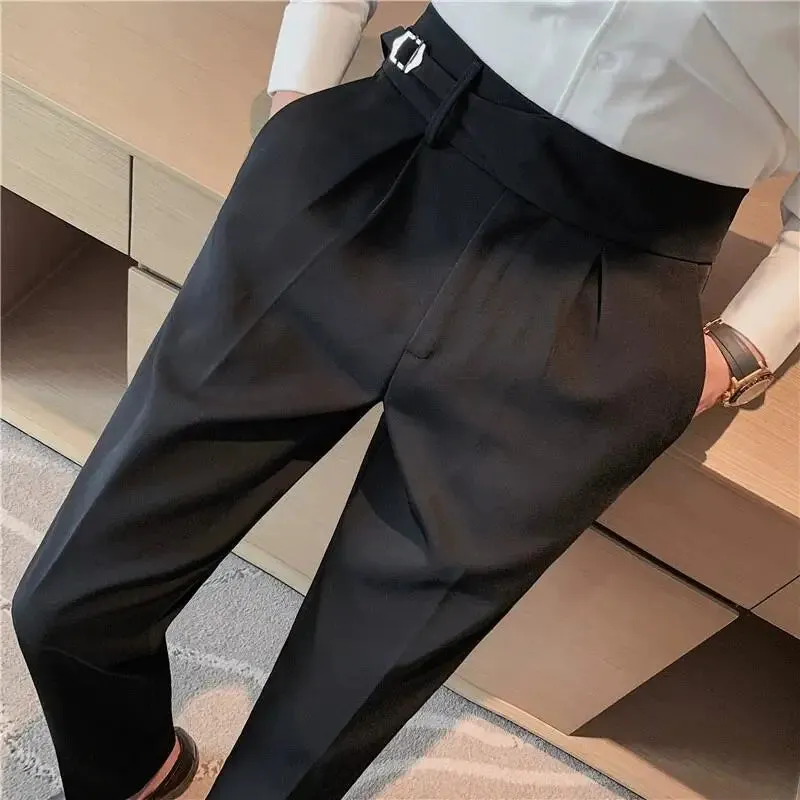 Savile Row High-Waist Pleated Trousers