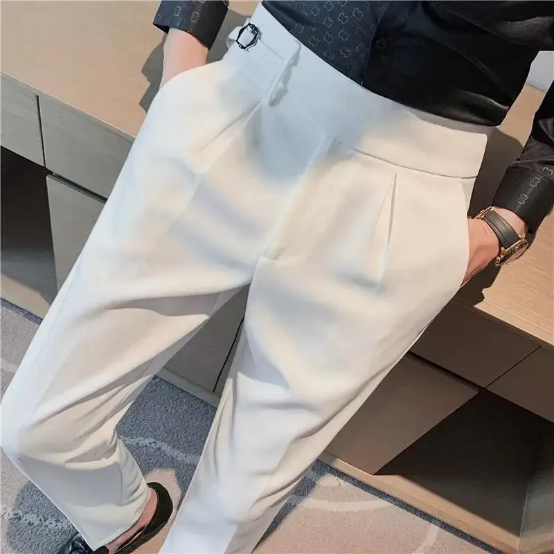 Savile Row High-Waist Pleated Trousers