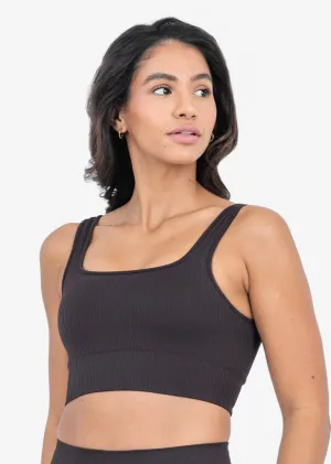 Seamless Rib Bra Dark Cocoa
