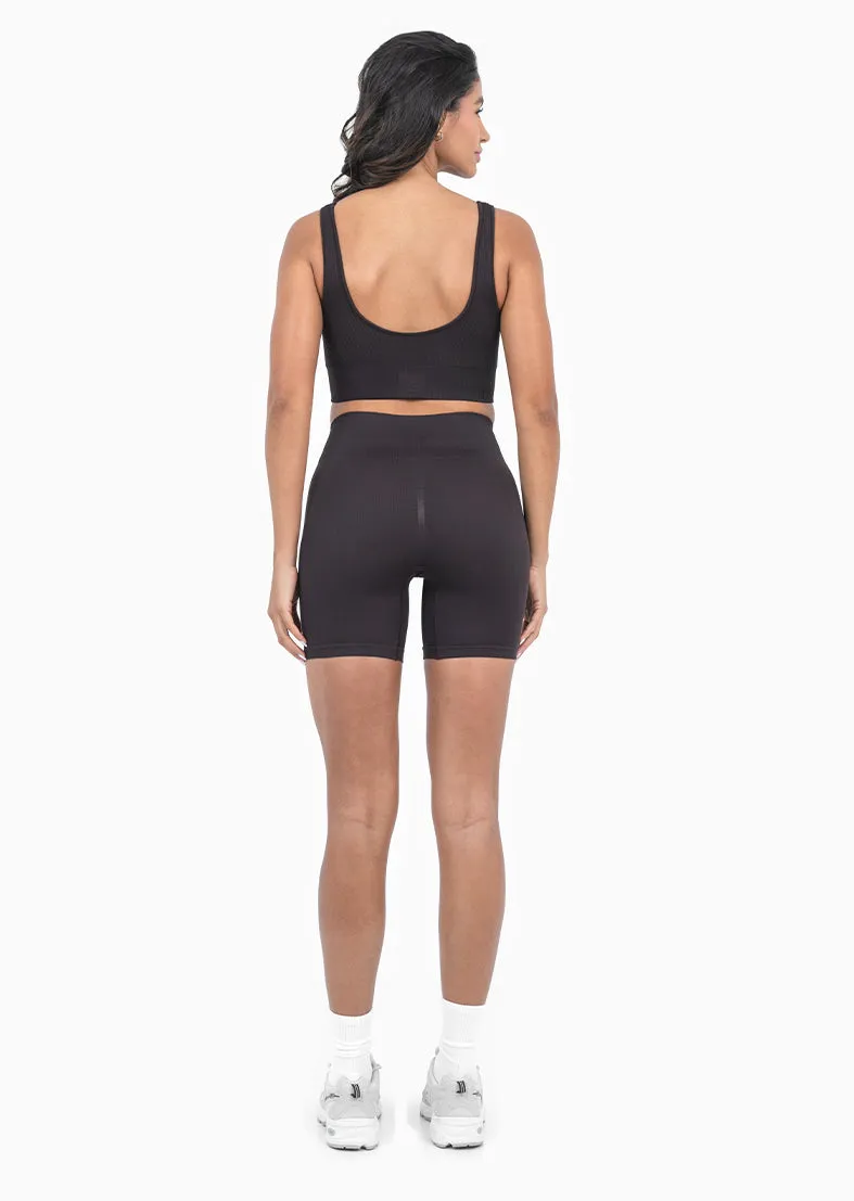 Seamless Rib Bra Dark Cocoa