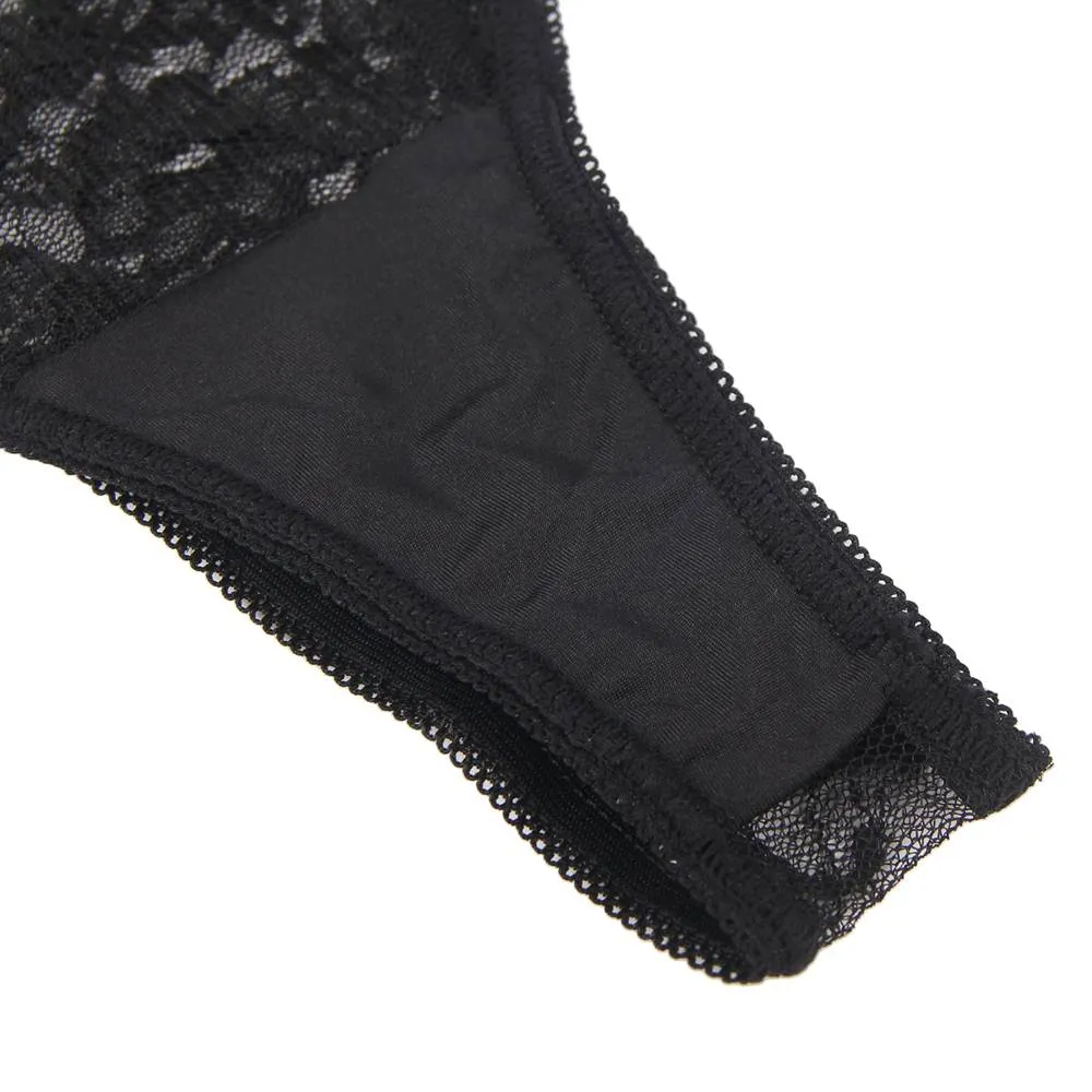 See-through sexy women‘s full lace high stretch bra panty set with sleeves