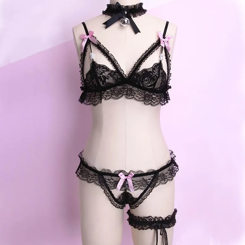 Sexy Lace Pearl Ribbon Lingerie SD00081