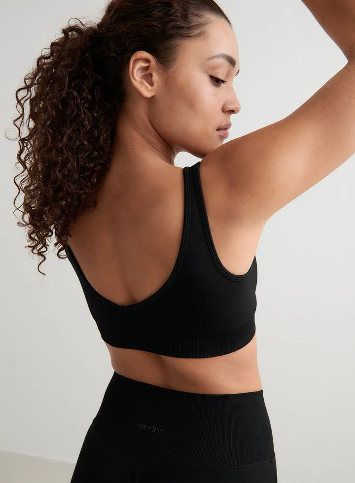 Shape Seamless Deep Cut Bra | Black