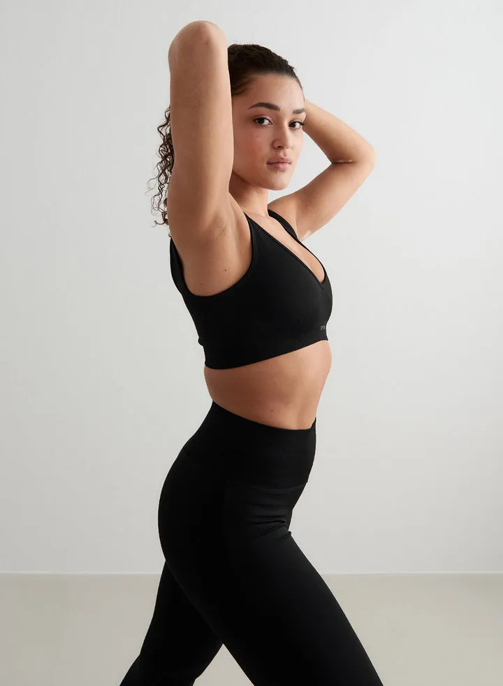 Shape Seamless Deep Cut Bra | Black